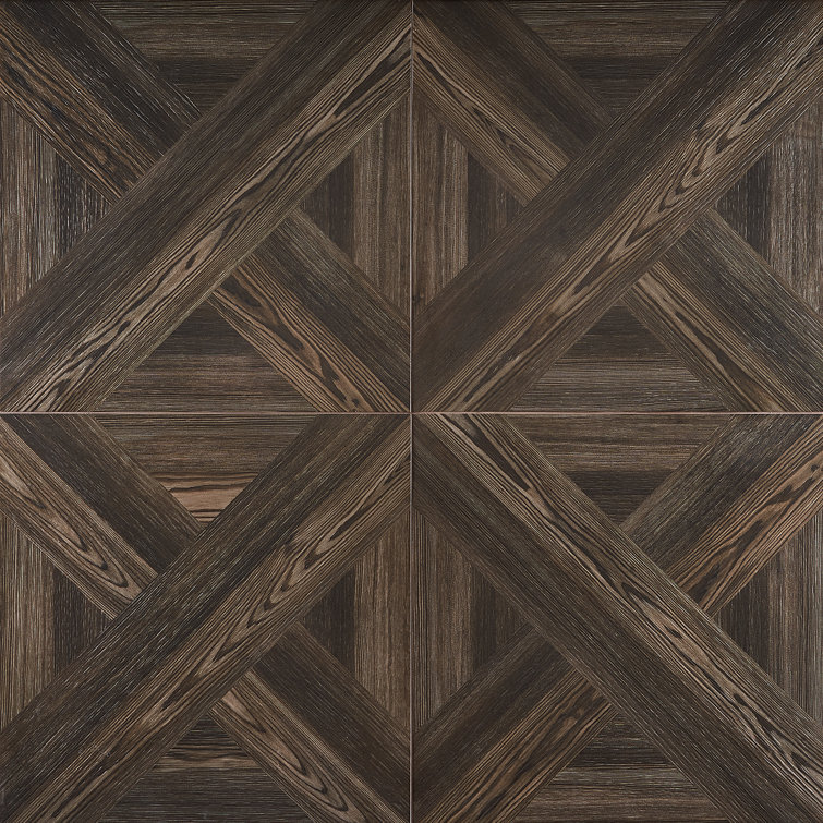 Teakwood 24" x 24" Matte Brown Porcelain Floor and Wall Tile