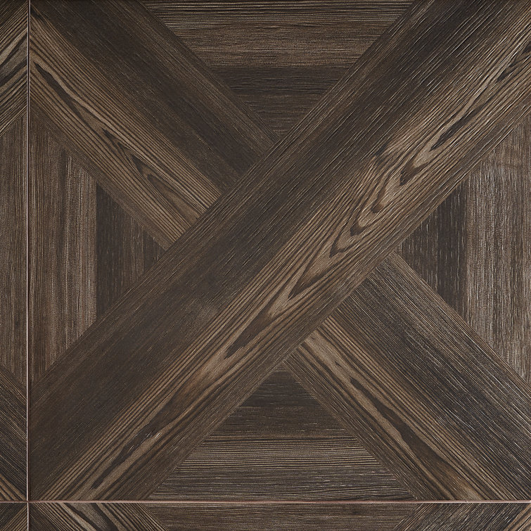 Teakwood 24" x 24" Matte Brown Porcelain Floor and Wall Tile