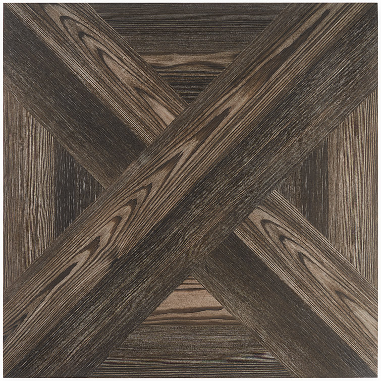 Teakwood 24" x 24" Matte Brown Porcelain Floor and Wall Tile