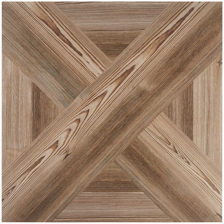 Evergreen 24" x 24" Brown Matte Porcelain Wood Look Tile