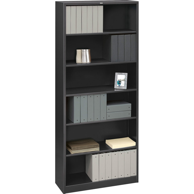 Brigade 6-Shelf Adjustable Charcoal Metal Bookcase