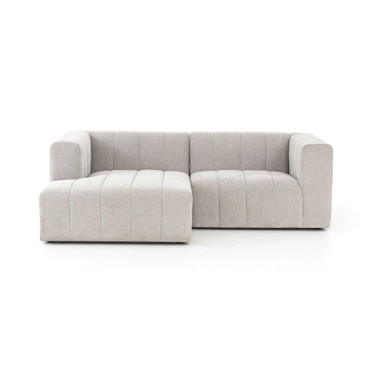 Langham Tufted Napa Sandstone Fabric Sectional with Ottoman