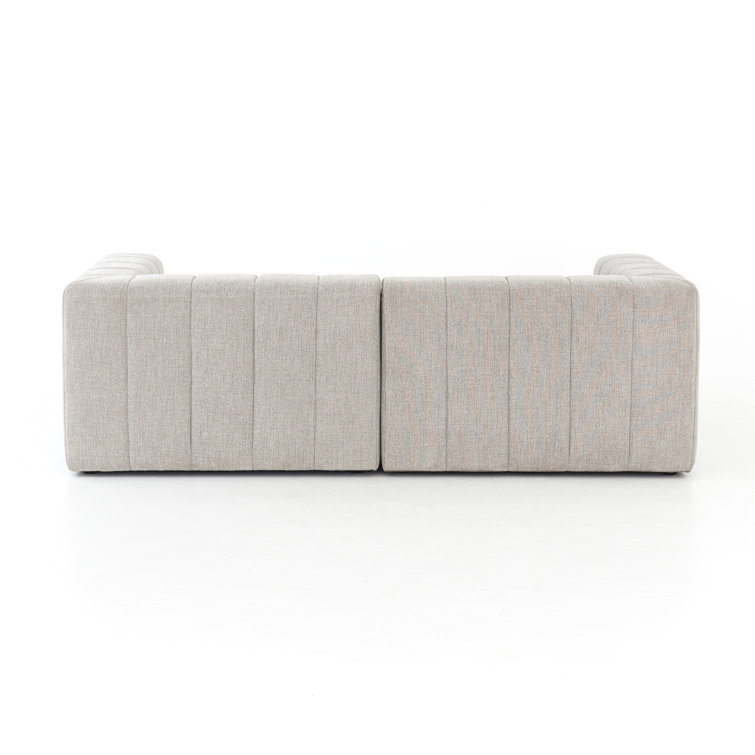 Langham Tufted Napa Sandstone Fabric Sectional with Ottoman