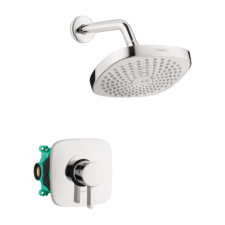 Chrome Wall Mounted Rain and Jet Shower System