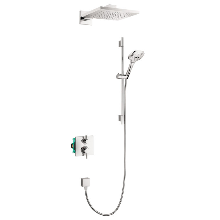 Chrome Adjustable Multi-Head Wall Mounted Shower System