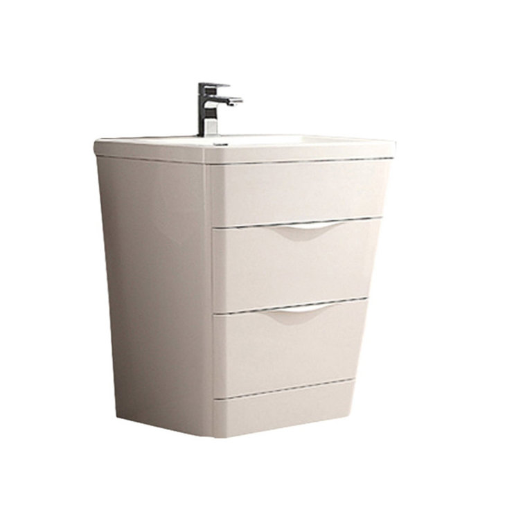 Milano 26" Glossy White Engineered Wood Vanity with Acrylic Sink