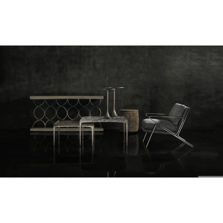 Transitional Graphite Metal Round Nesting Tables, 27"