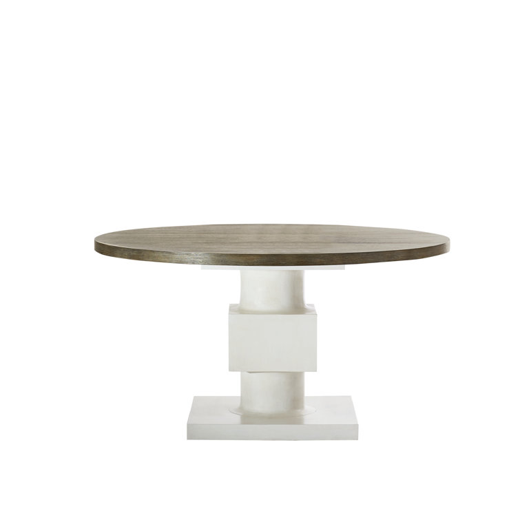 56'' Rustic Gray and White Round Dining Table