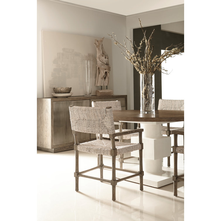 56'' Rustic Gray and White Round Dining Table