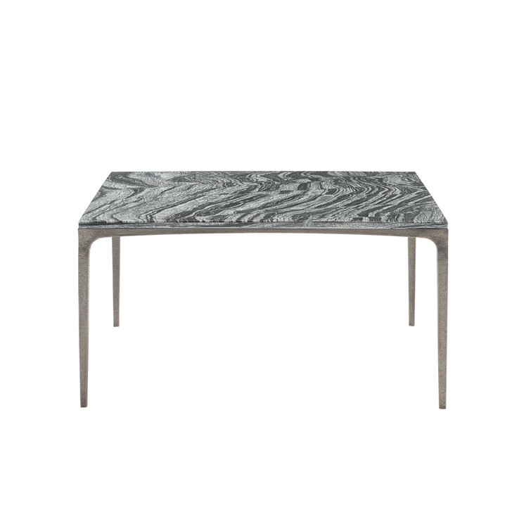 Transitional Gray and Black Marble Nesting Coffee Table with Storage