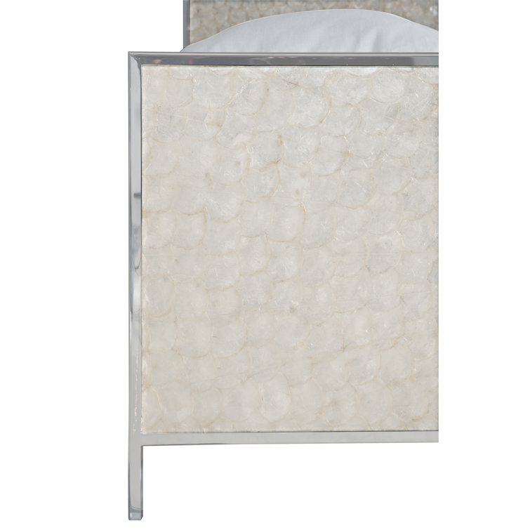 Helios King Capiz Shell Panel Bed with Stainless Steel Frame