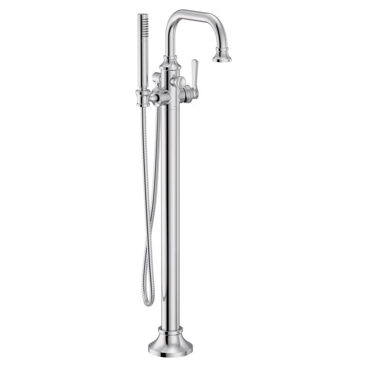 Elegant Colinet Chrome Floor-Mounted Tub Filler with Handshower