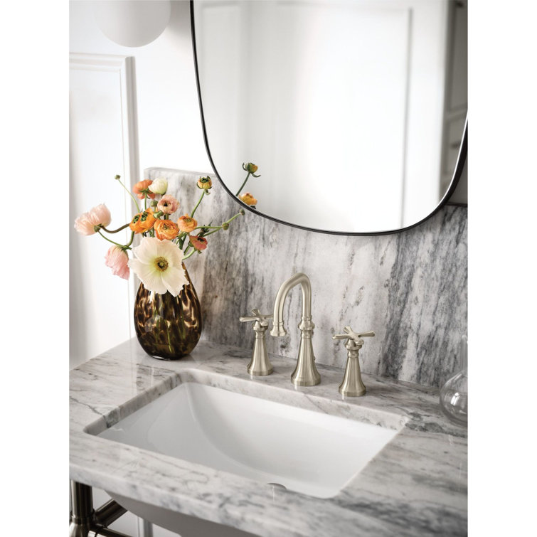 Classic Elegance Brushed Nickel 2-Handle Wall-Mount Bathroom Faucet