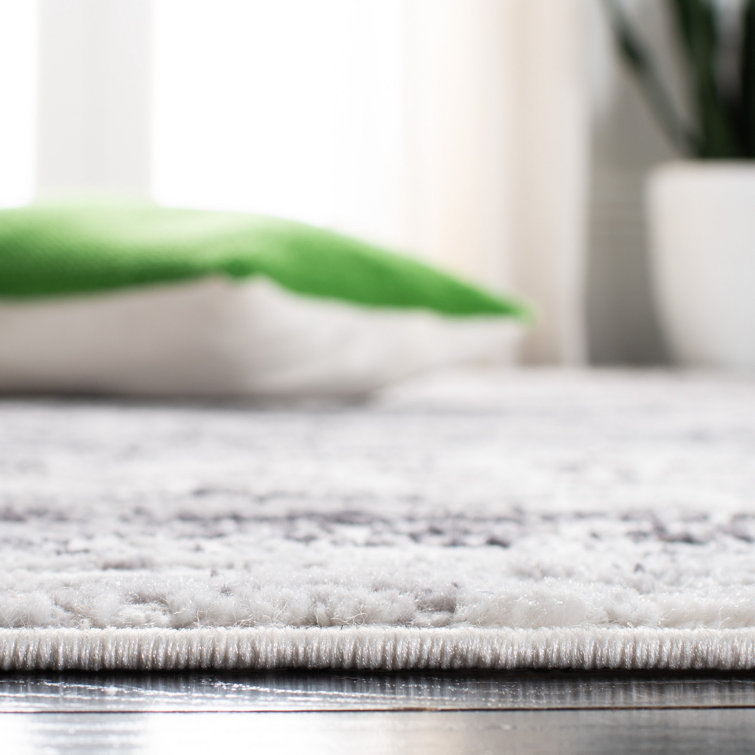 Amelia Light Grey and Charcoal Abstract Synthetic Rug 2'2" x 4'