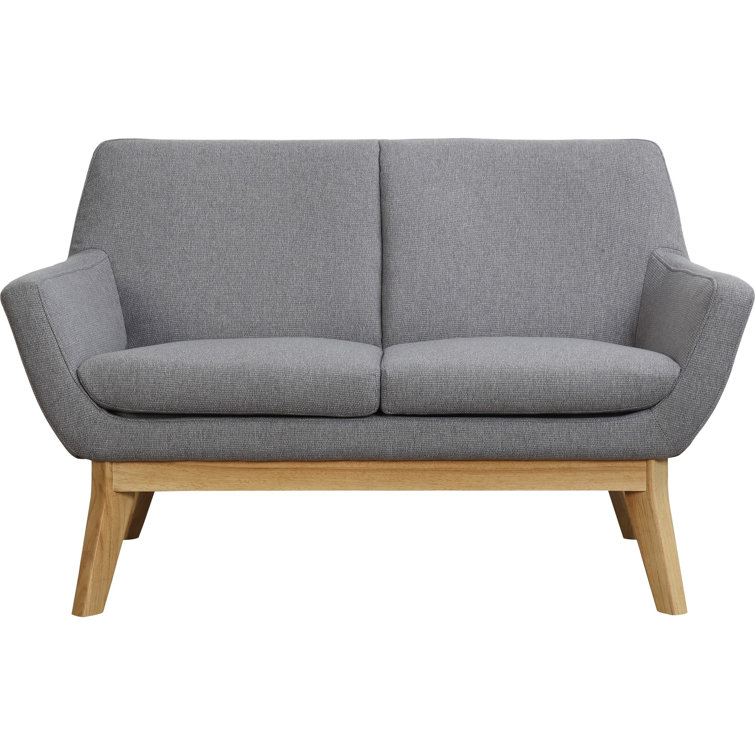 Elegant Gray 53'' Modern Loveseat with Pillow-Top Arms and Lumbar Support