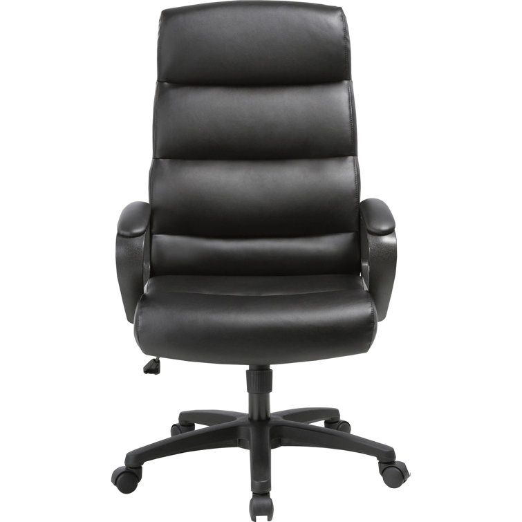 Soho High-Back Leather Executive Swivel Chair in Black