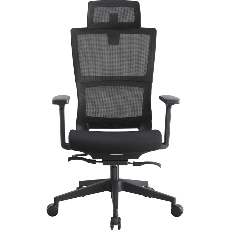 ErgoFlex High Back Mesh Swivel Chair with Adjustable Arms, Black