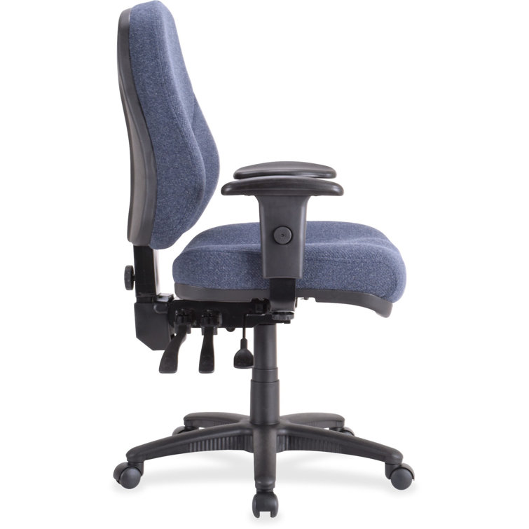 High-Back Blue Fabric Task Chair with Lumbar Support