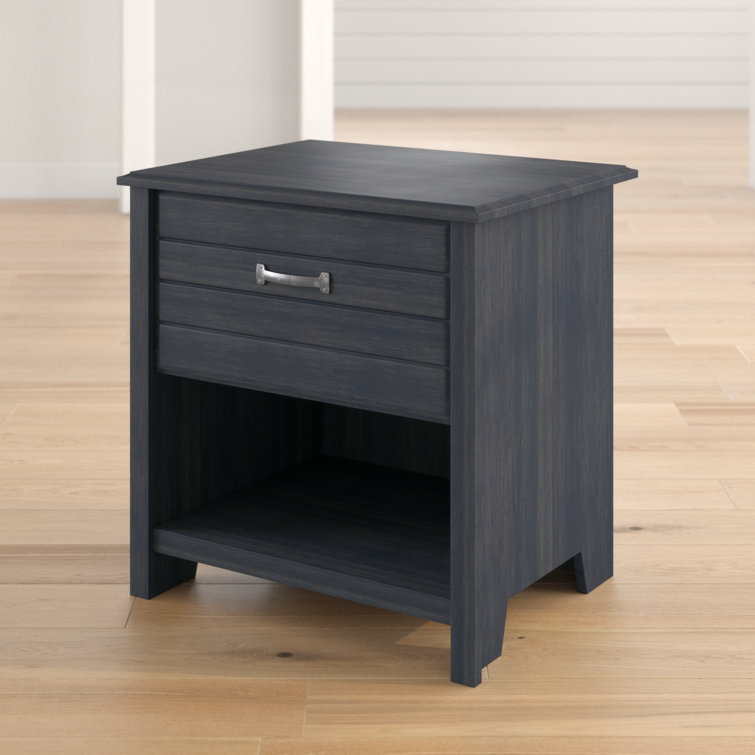 Blueberry Modern 1-Drawer Nightstand with Open Storage