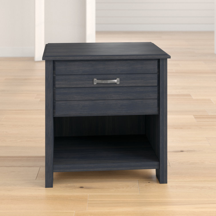 Blueberry Modern 1-Drawer Nightstand with Open Storage