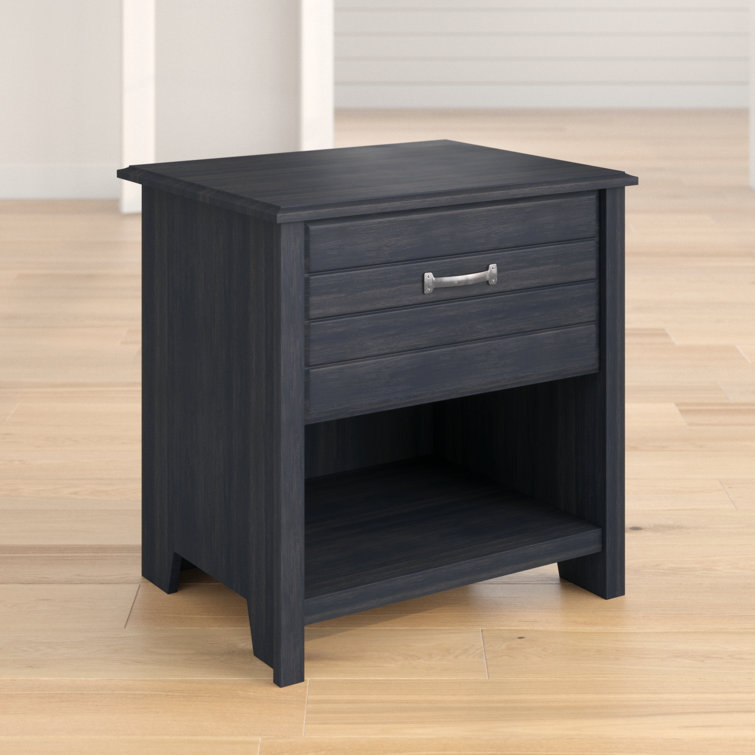 Blueberry Modern 1-Drawer Nightstand with Open Storage