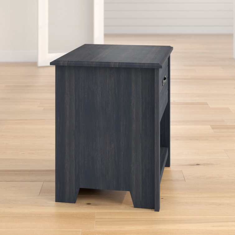 Blueberry Modern 1-Drawer Nightstand with Open Storage