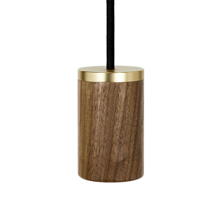 Mini Walnut and Glass LED Pendant Light for Indoor/Outdoor Use