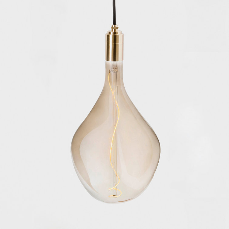 Voronoi III Brass Pendant Light with Sculptural Bulb - 13.5" Height