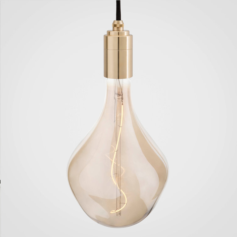 Voronoi II Brass Single Pendant with Organic LED Bulb - 11" Height