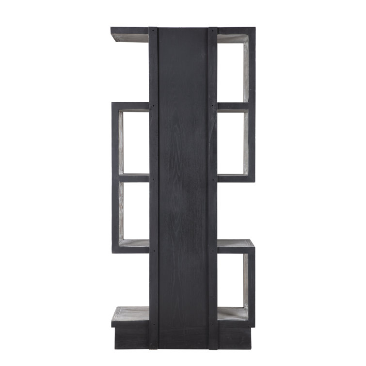 Nicasia Transitional Gray 36" Modern Etagere Bookcase