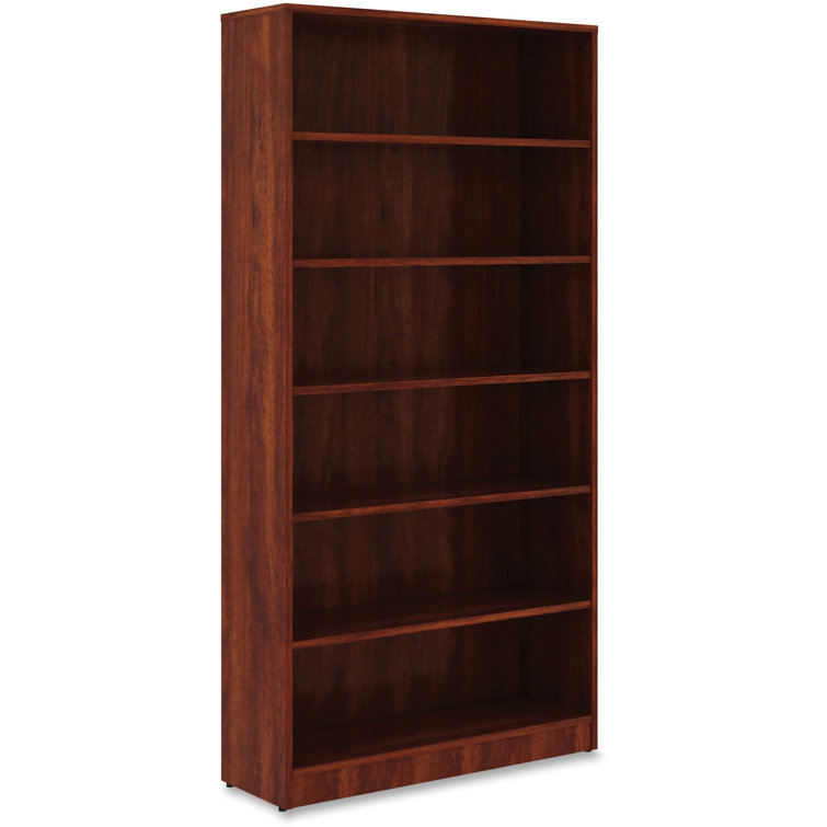 Cherry Laminate 6-Shelf Adjustable Bookcase