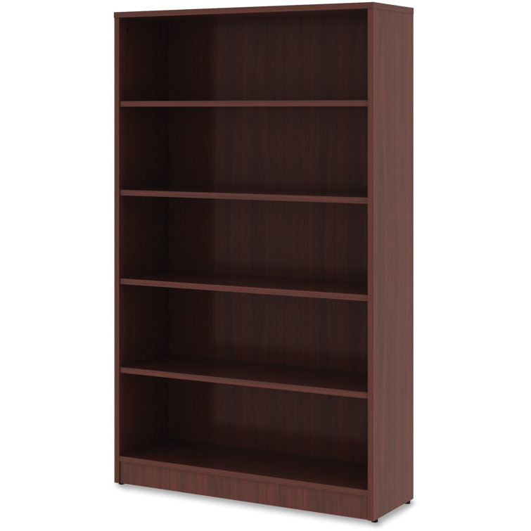 Contemporary Mahogany 5-Shelf Adjustable Bookcase
