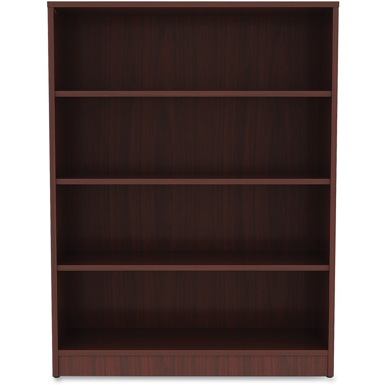 Adjustable Mahogany 48" 4-Shelf Bookcase with Laminate Finish