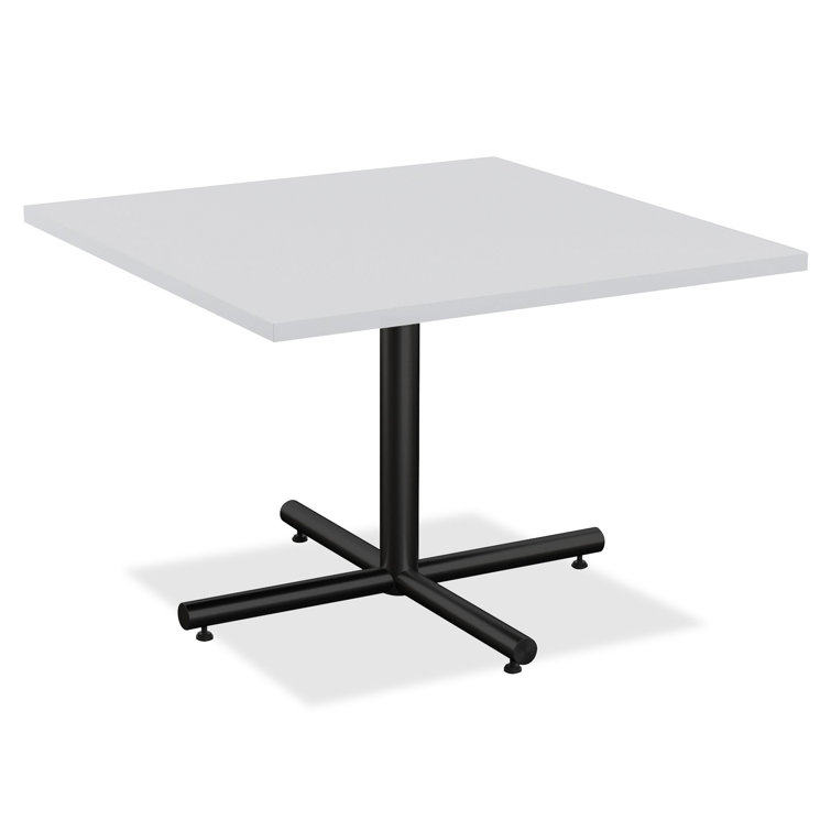 Light Gray Laminate Square Table Top with Black Base