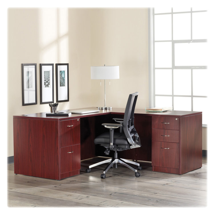 Mahogany Bowfront Desk Shell with PVC Edges