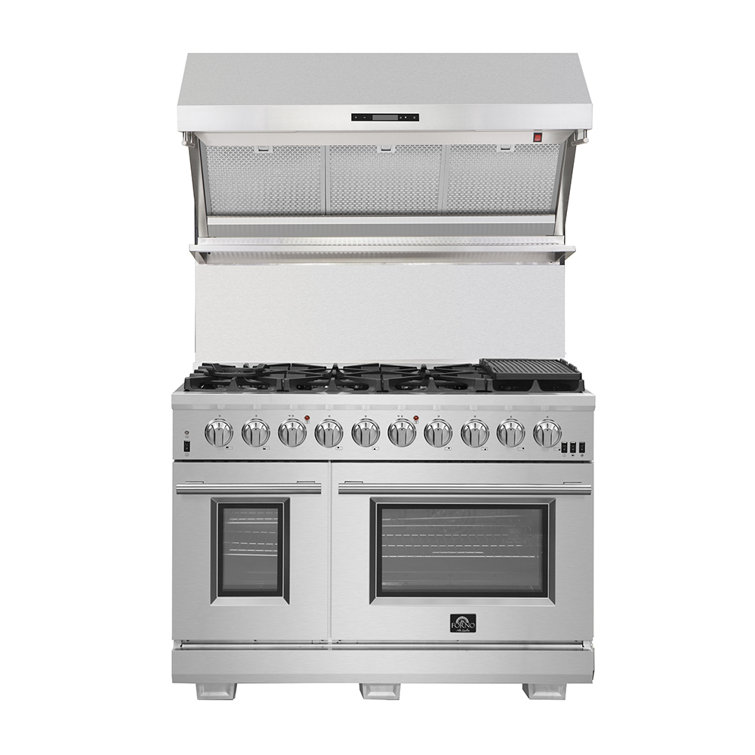 Savona 48" Stainless Steel Wall Mount Range Hood with Hybrid Filters