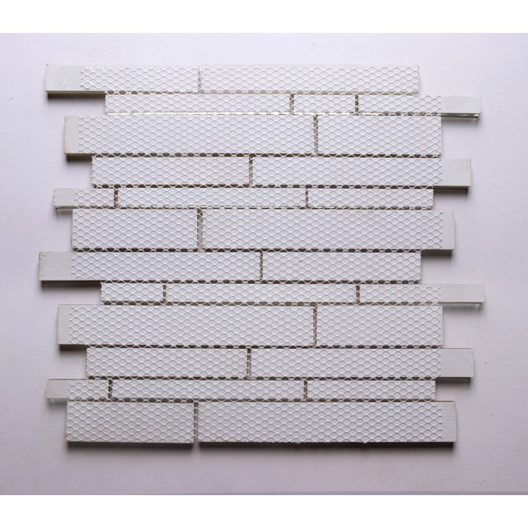Super White Hand Painted Glass Mosaic Wall Tile