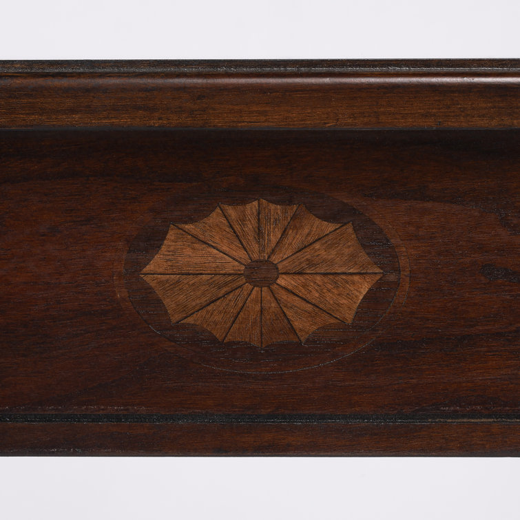 Cherry Wood Demilune Console Table with Storage