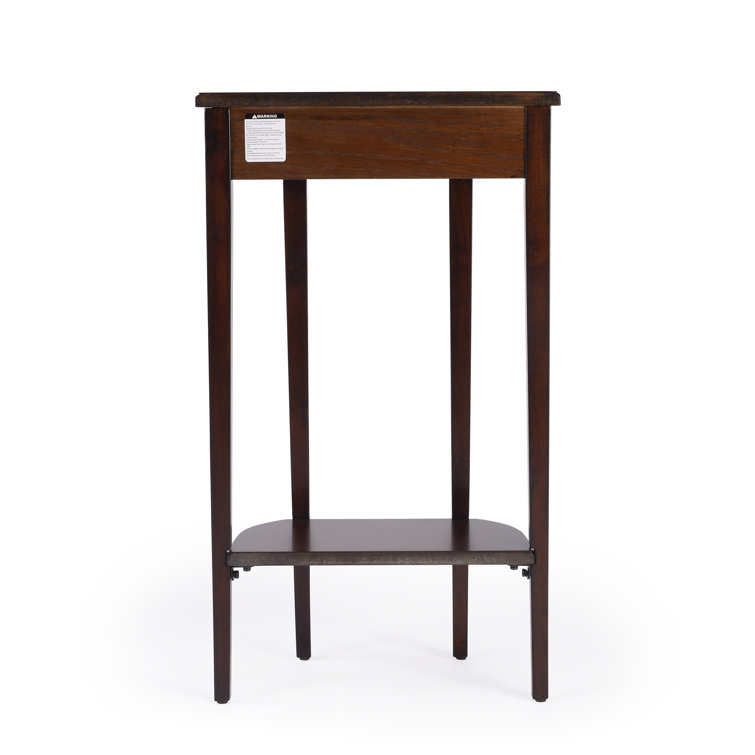 Cherry Wood Demilune Console Table with Storage