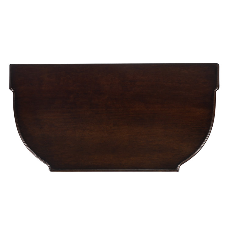 Cherry Wood Demilune Console Table with Storage