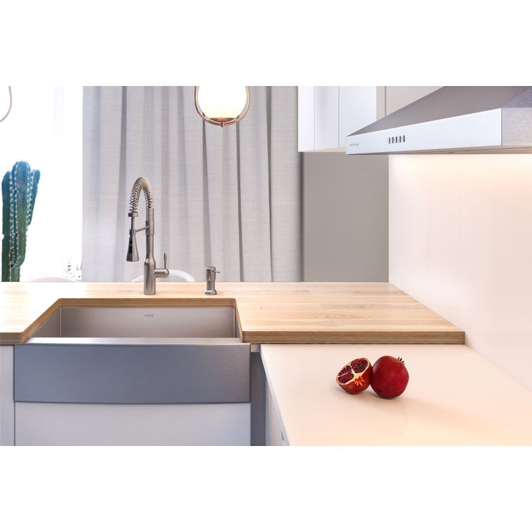 33-Inch Brushed Stainless Steel Farmhouse Apron-Front Kitchen Sink