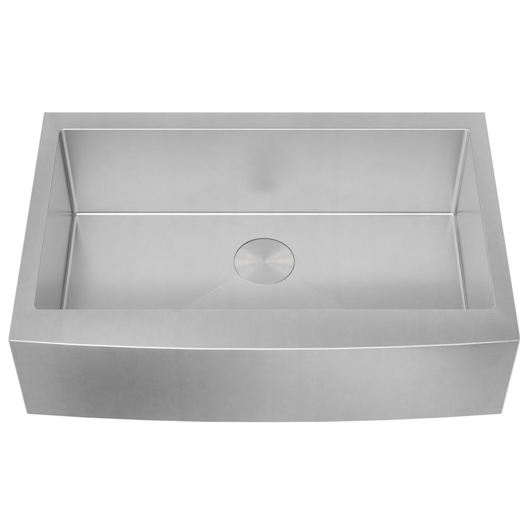 33-Inch Brushed Stainless Steel Farmhouse Apron-Front Kitchen Sink