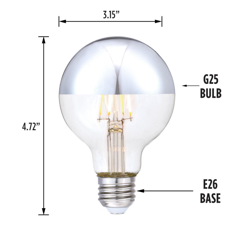 4.5 Watt White Half Chrome Dimmable LED Light Bulb, 6-Pack