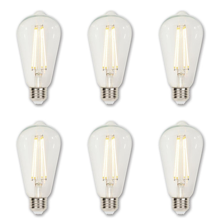 Clear 60 Watt Equivalent Dimmable LED Filament Bulb 6-Pack