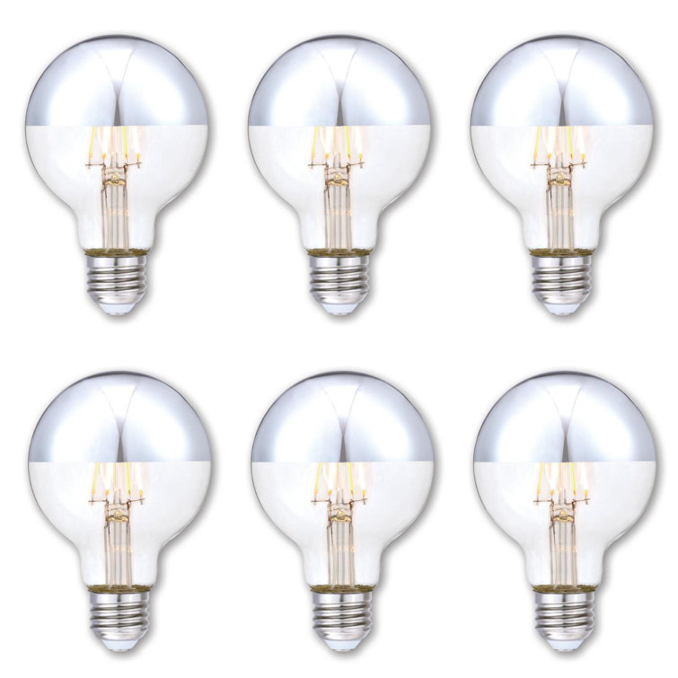 4.5 Watt White Half Chrome Dimmable LED Light Bulb, 6-Pack