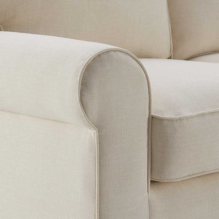 Copenhagen Classic Buttercream Linen 78" Sofa with Rolled Arms