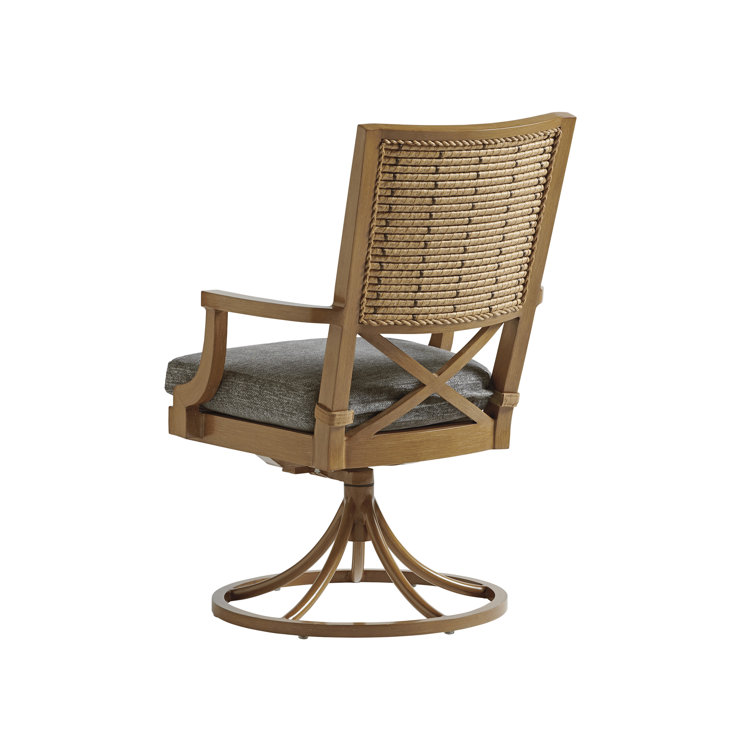 Los Altos 25.5" Beige Aluminum Swivel Rocker Dining Chair