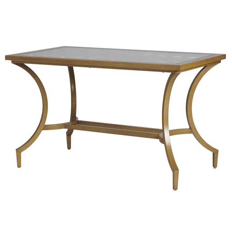 Brown Aluminum Rectangular Transitional Dining Table