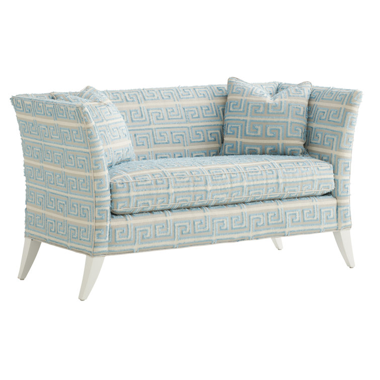 Avondale Hampstead White Linen Flared Arm Settee with Down Fill
