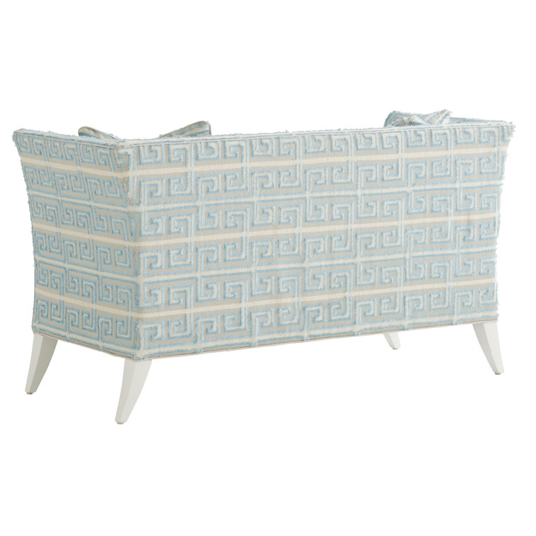 Avondale Hampstead White Linen Flared Arm Settee with Down Fill